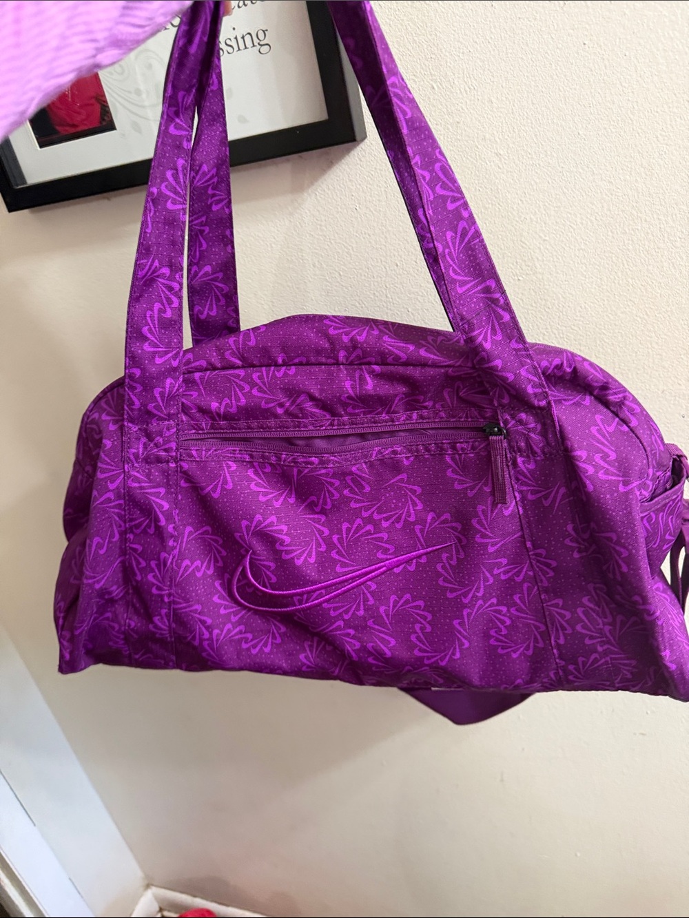 Nike Purple Floral-Print Travel Tote